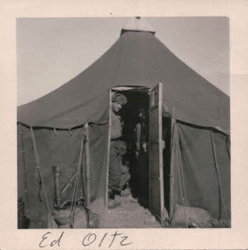 Ed Oltz inside tent