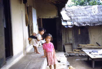 Korean kids in their house