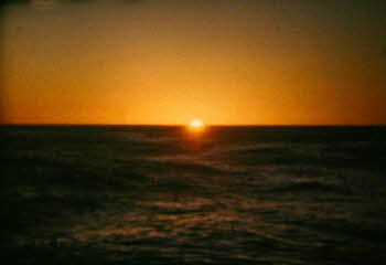 View of sunset from USS Mitchell