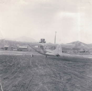 Glider on airfield