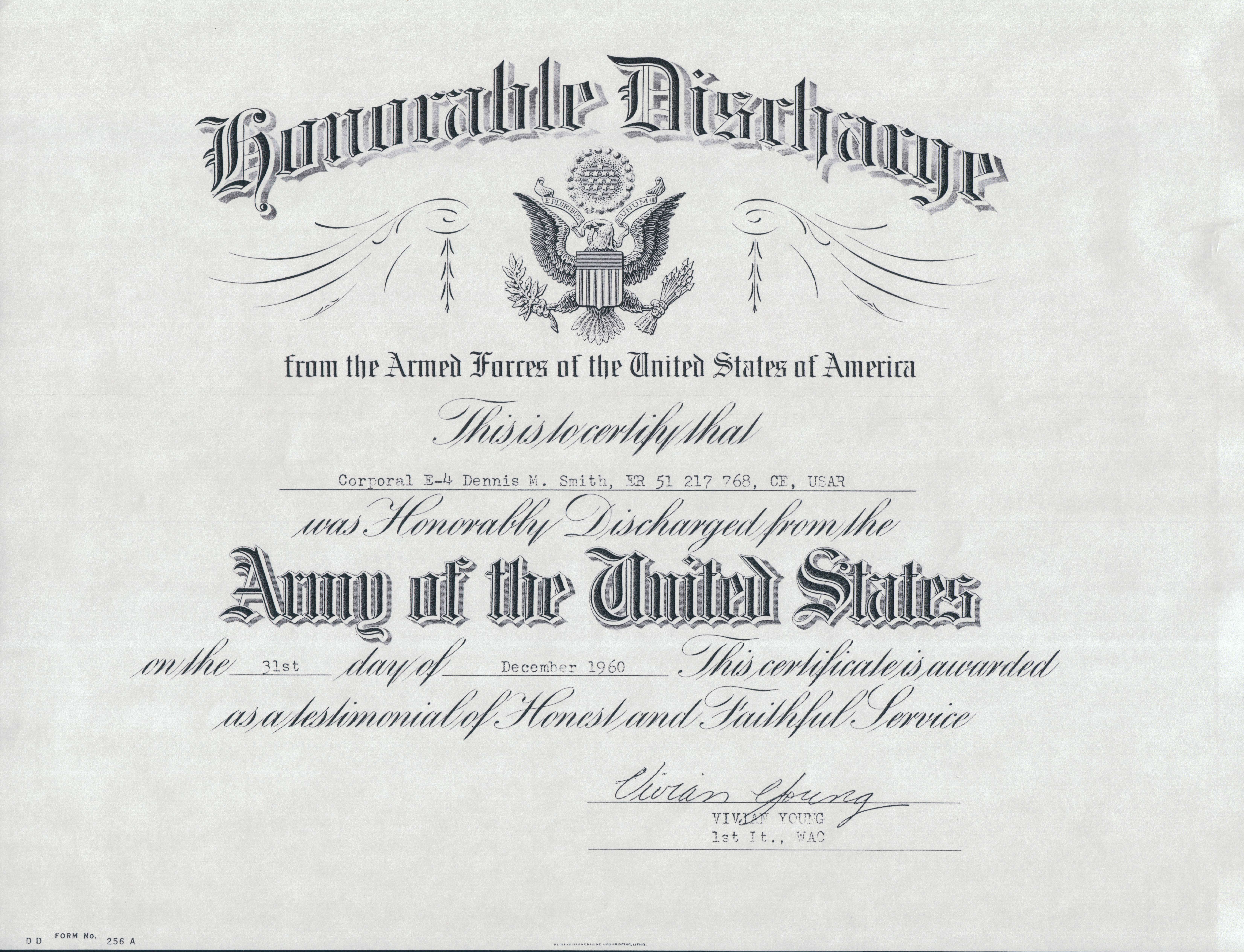 Dennis Smith-Honorable Discharge Certificate 