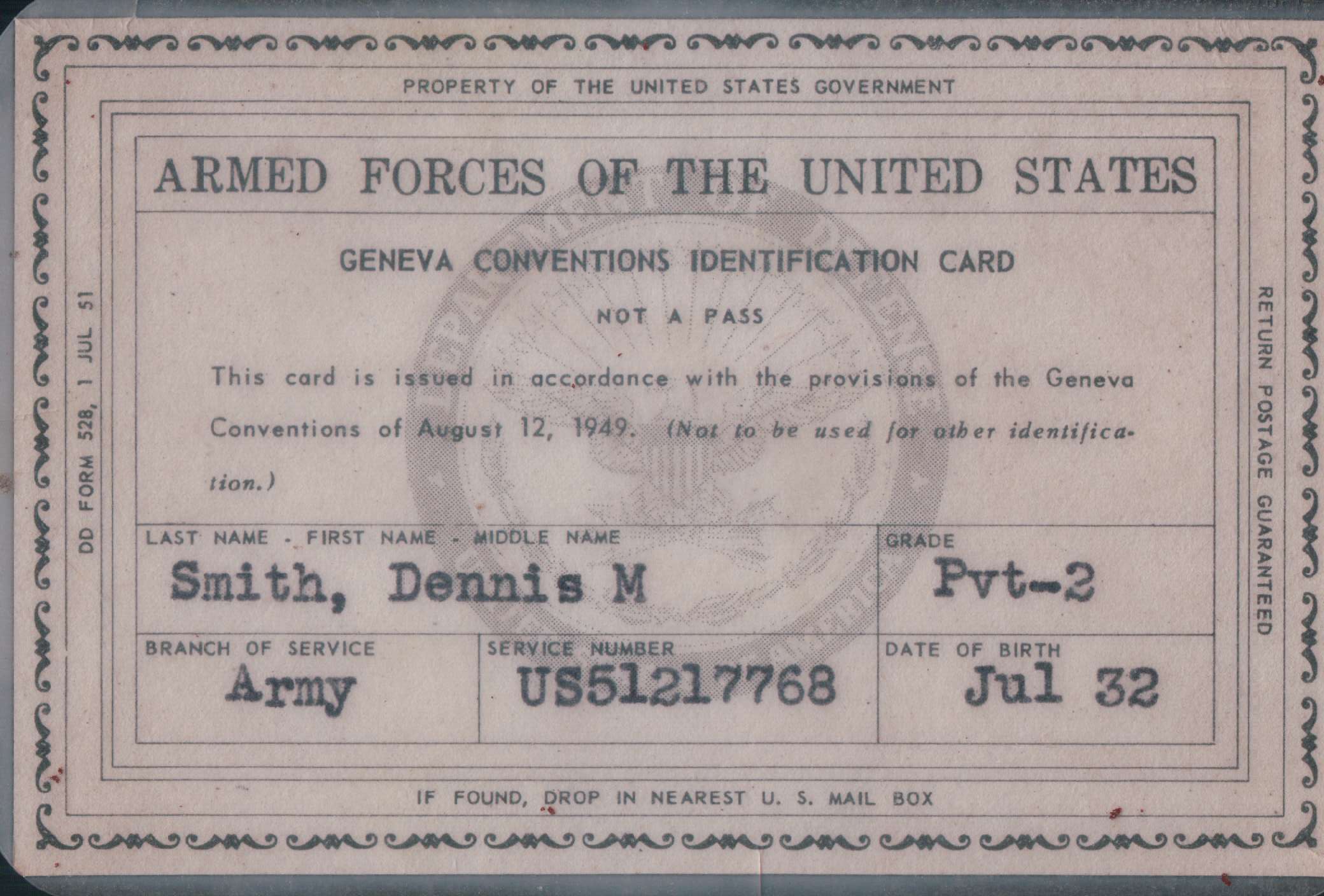 Geneva Convention ID Card