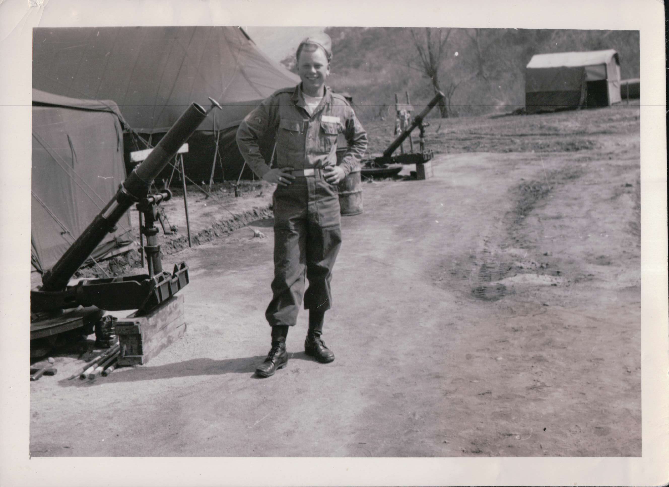 William Puls next to 4.2 mm Mortar 