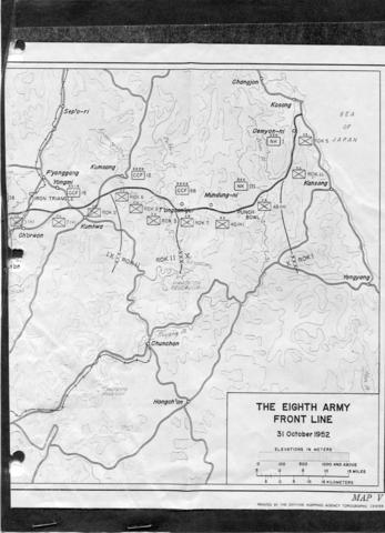 The Eighth Army Front Line, 31 October 1952