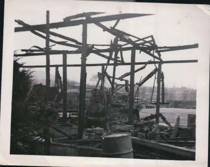 A view of steel frame remained