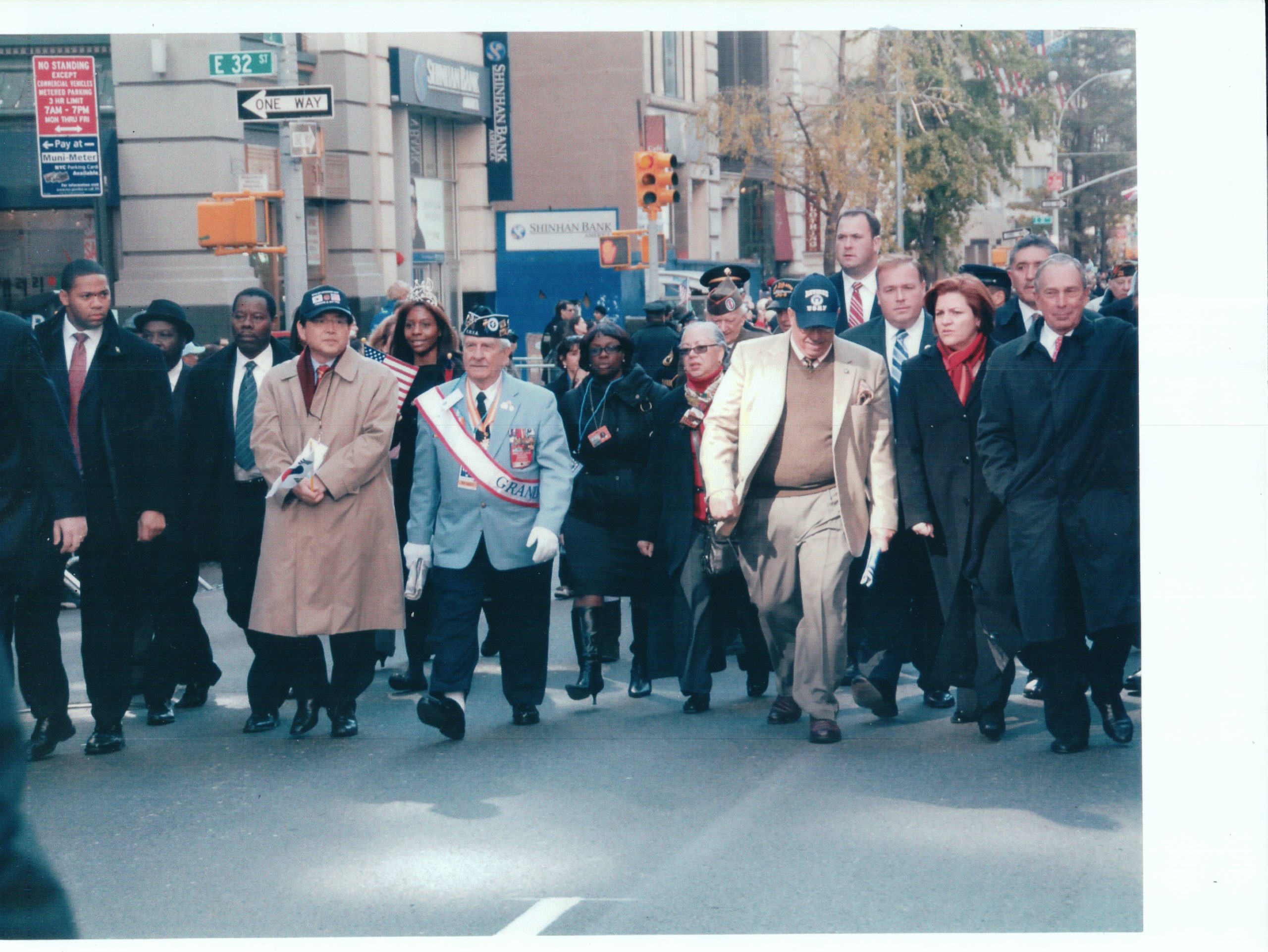 Scarlato and Ambassador Kim leading Veterans Day Parade with Mayor Bloomberg