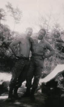 Two Soldiers in Woods 
