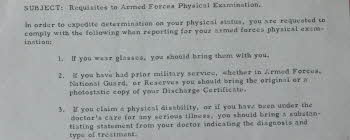 Requisites to Armed Forces Physical Examination