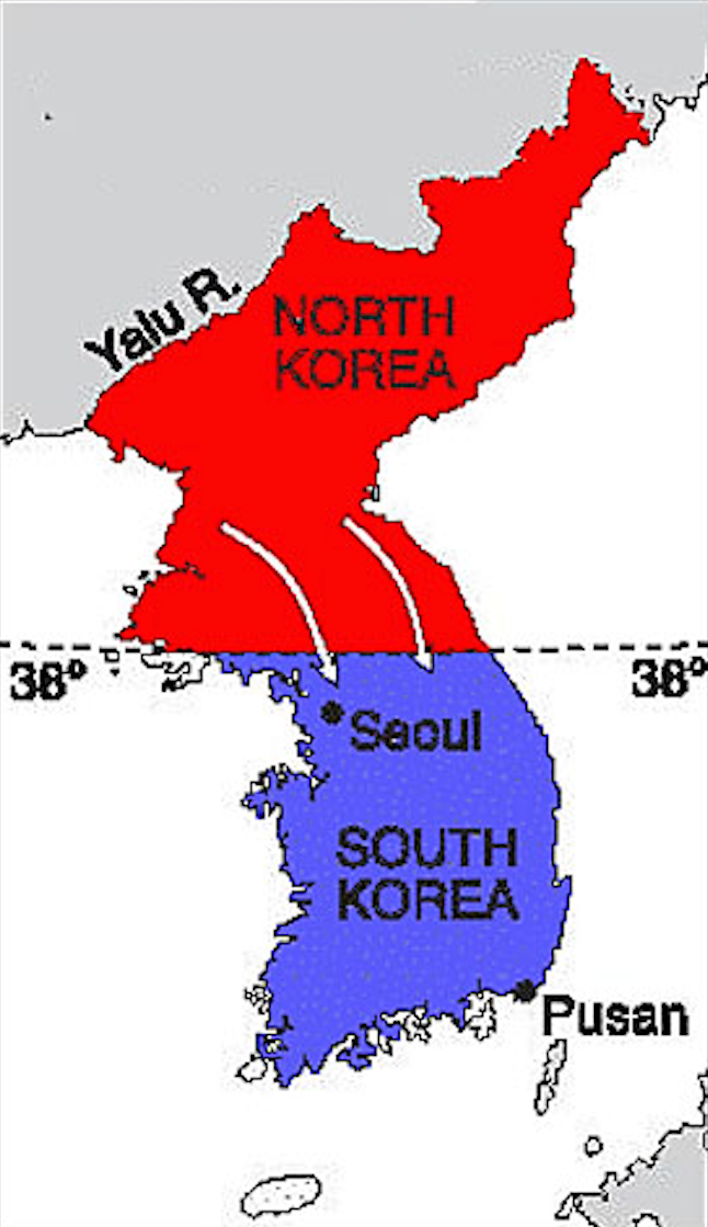 Korean War Map - 06/25/1950