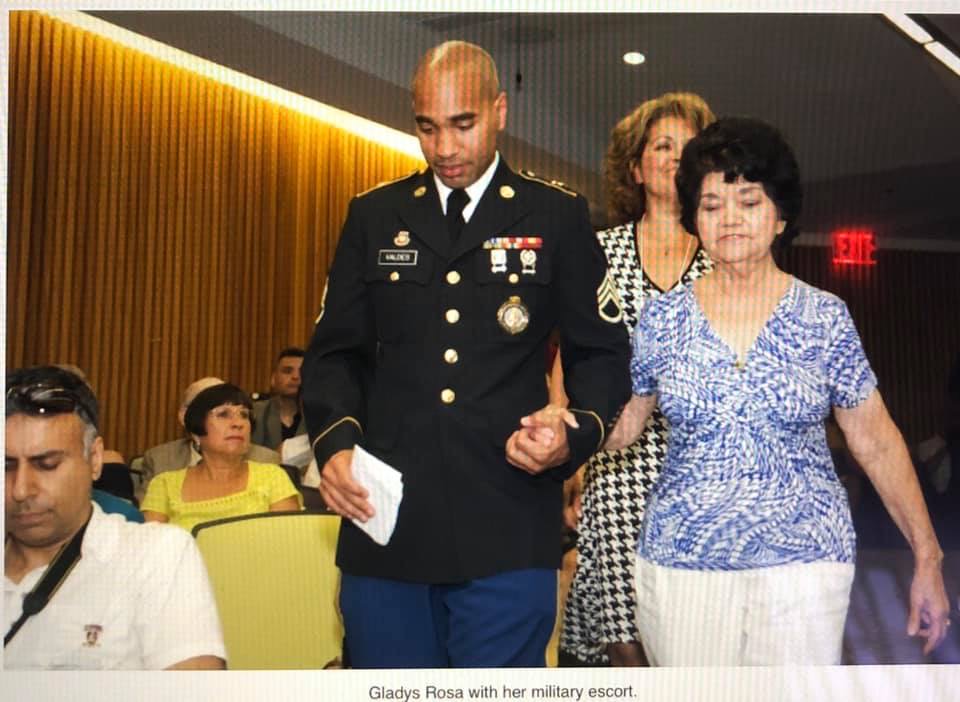 Gladys Rosa and Military Escort