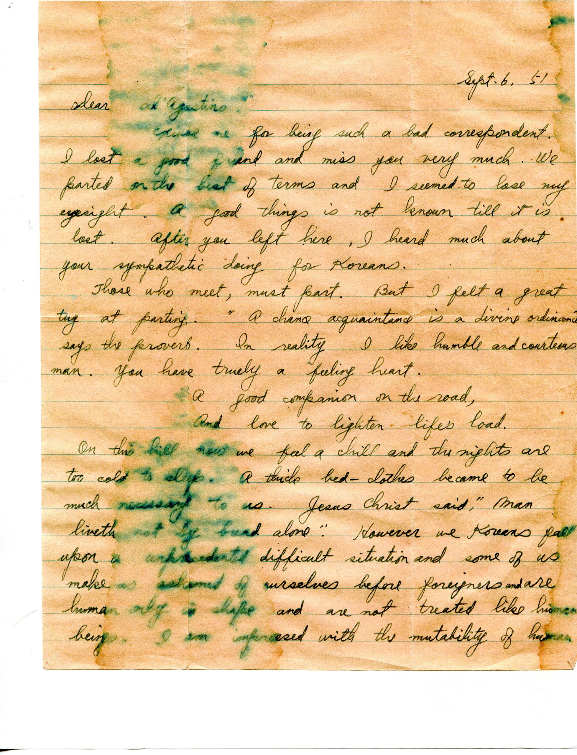 Hand-written Correspondence pg. 1