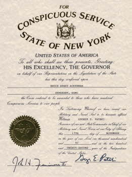For Conspicuous Service by State of New York