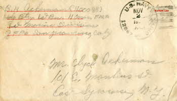 Bruce's letter to Dad from Korea (envelope)