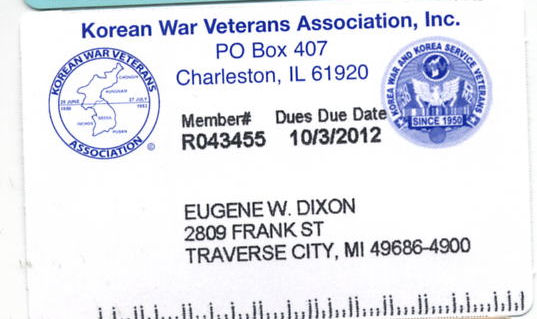 Korean War Veterans Association membership