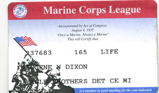 Marine Corps League Life Member(paper)