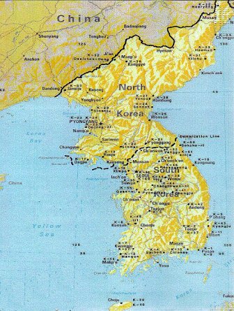 Korean airfields map