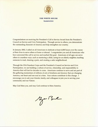 President Bush Letter to Keith Fannon