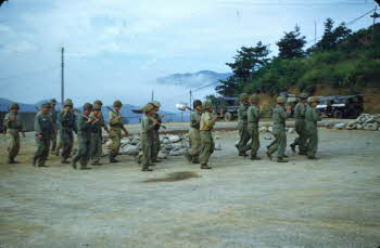 Korean soldiers marching