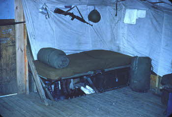 Bed inside bunker at Chuncheon