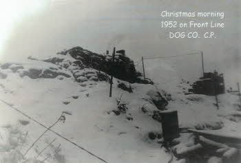 Christmas morning 1952 on front line at snowy mountain