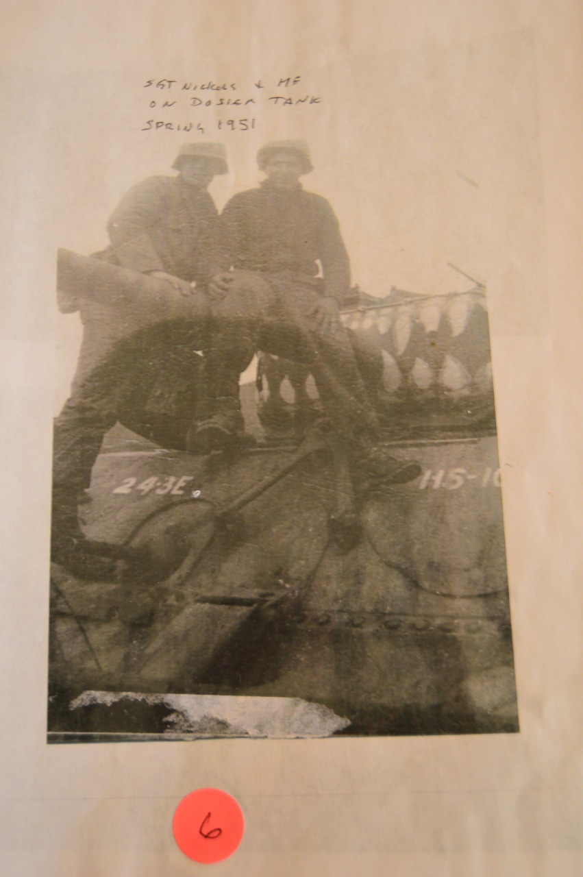 Sgt. Nickols and Nick Cortese on Dozier Tank: Spring 1951