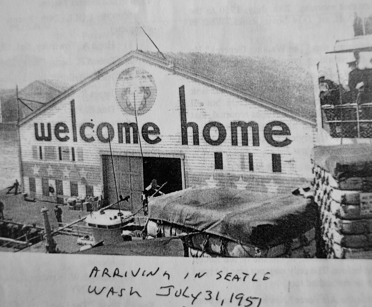 Arriving in Seattle, Washington: July 31, 1951
