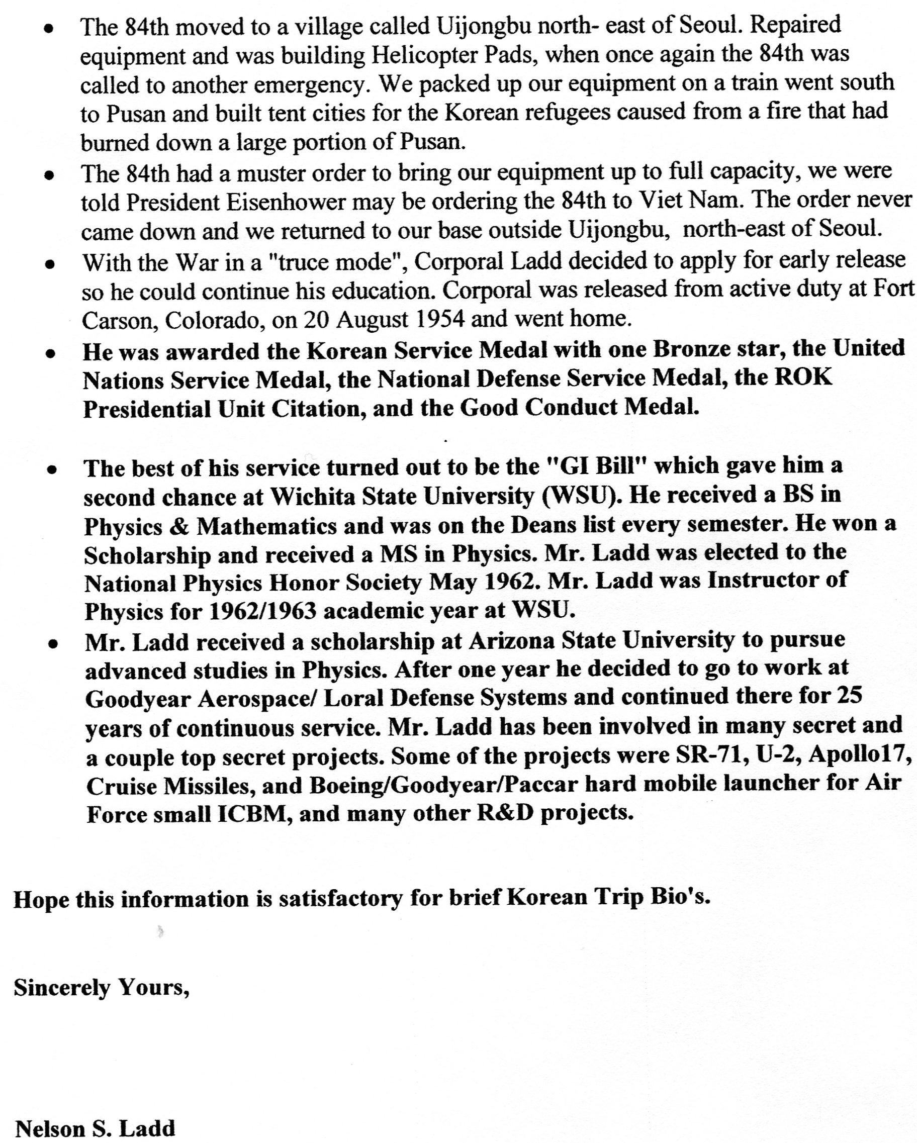 Nelson Ladd's Biography and Involvement in Korea: Page 2