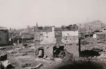Destroyed town in Korea
