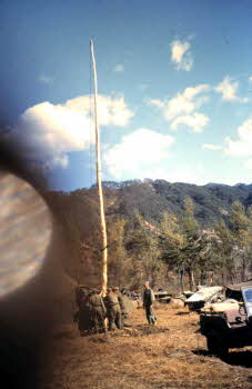 Putting up flag pole