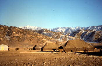 View of Co. D, 17th Infantry. REGT. squad tents. Very cold.