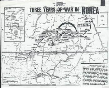 A map that show three years of war