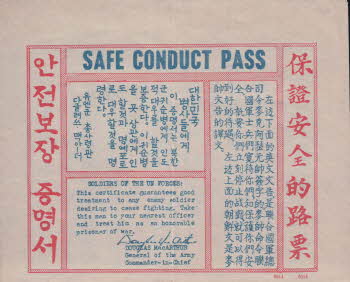 Safe conduct certificate, good treatment to enemy soldiers