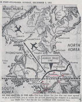 A map of Korean war posted on The Post Standard