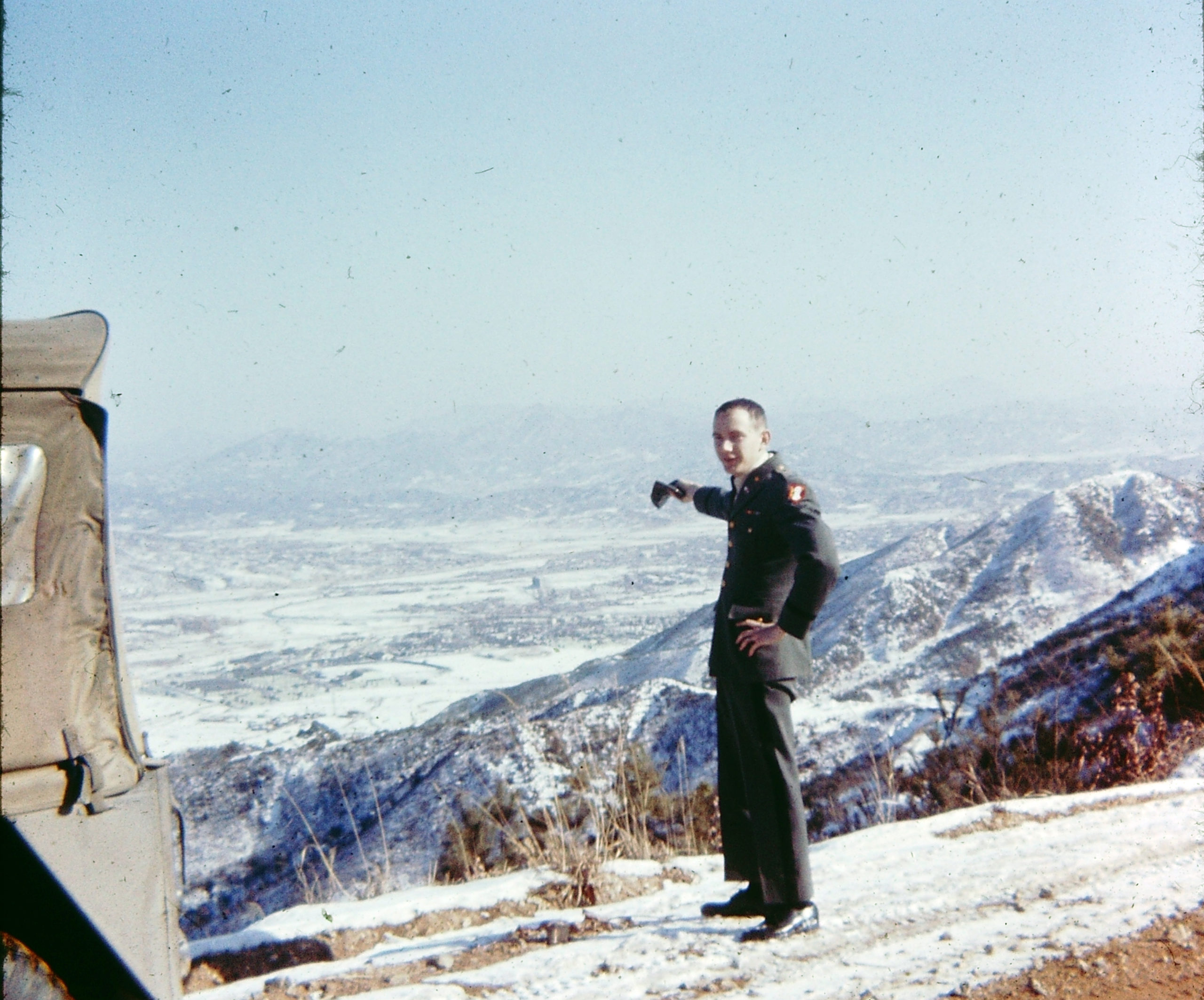 A picture of 1Lt Solstad above Uijeongbu-si, Korea--Camp Red Cloud. Taken in 1969.