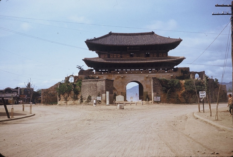 A picture of the Suwon Gate in Korea, 1953.