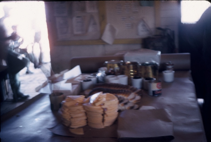 All of the food prepared for the party. Taken in Korea during 1953.