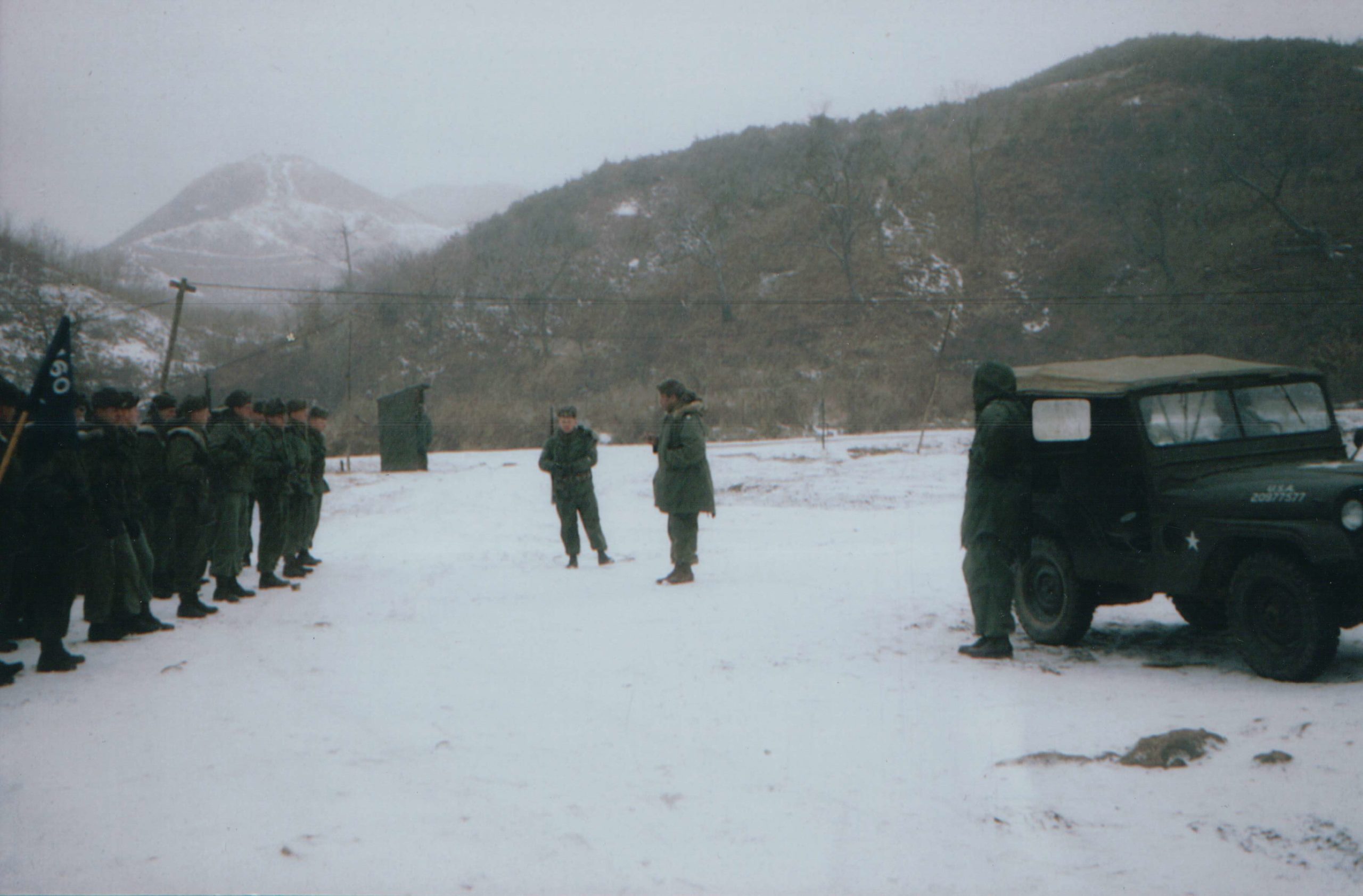 The 160th Infantry Regiment- H Company in rotation- return to DMZ after ceasefire. Taken in 1953-1954.