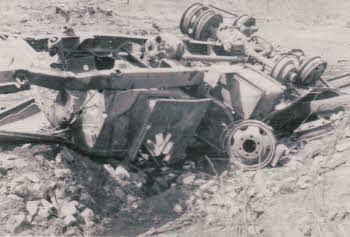 Overturned vehicle