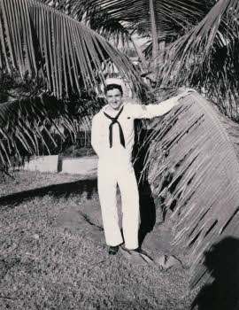 Richard Smith in front of palm trees