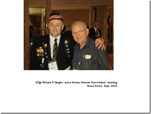 S/Sgt. Richard P. Vaughn and a Korean War Veteran from Ireland meeting in Seoul, Korea in Sept. 2010.