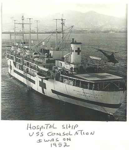 Hospital Ship USS Consolation Sal was on in 1952