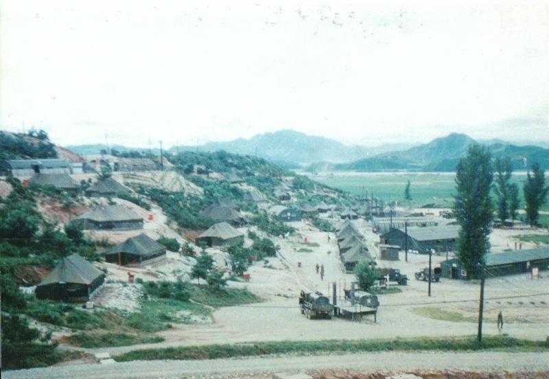 A picture of the 32nd Engineer Group Headquarters army camp. Taken in 1954.