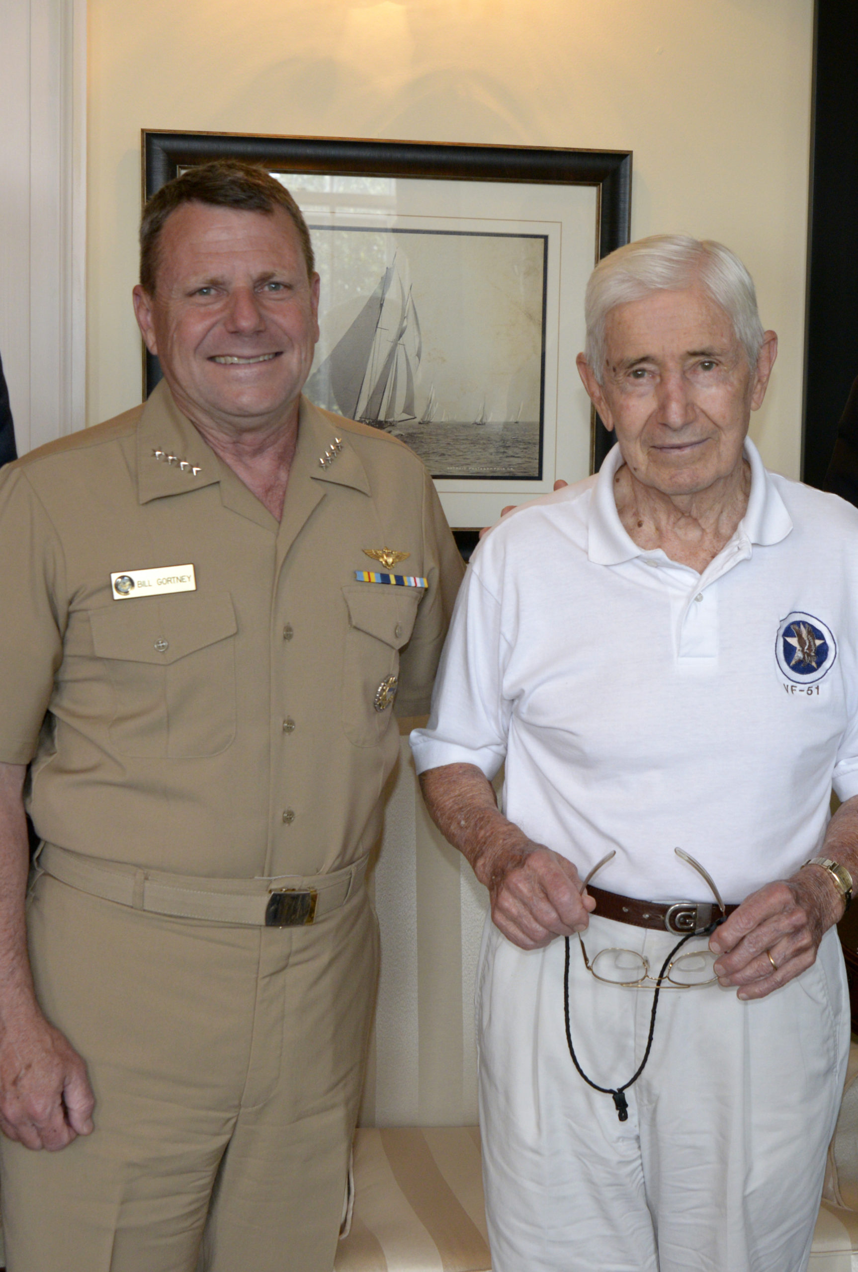 Admiral William Gorntey and Captain William Gortney, Provided by Captain Jane Campbell, US Navy Fleet Forces, Norfolk VA on June 23, 2014