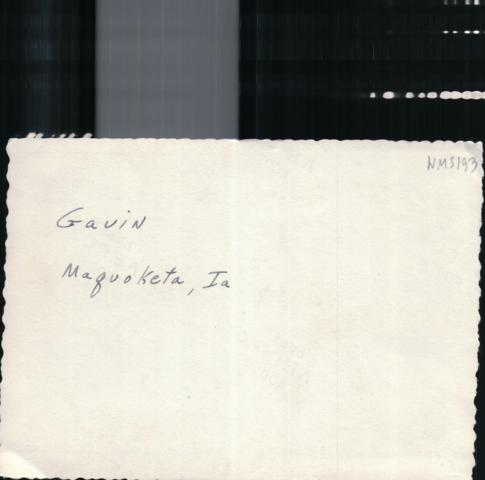 Gavin, Maquoketa, Iowa