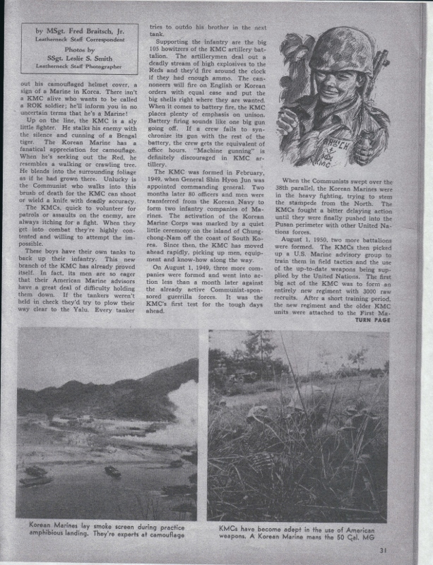 An article from the Leather Neck Magazine in December of 1952. Page 2 of 4