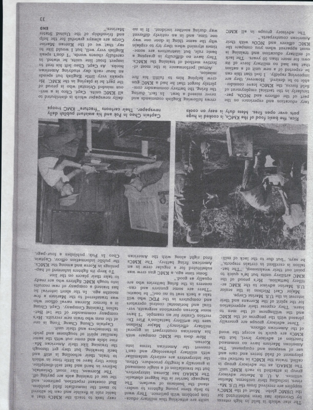 An article from the Leather Neck Magazine in December of 1952. Page 4 of 4