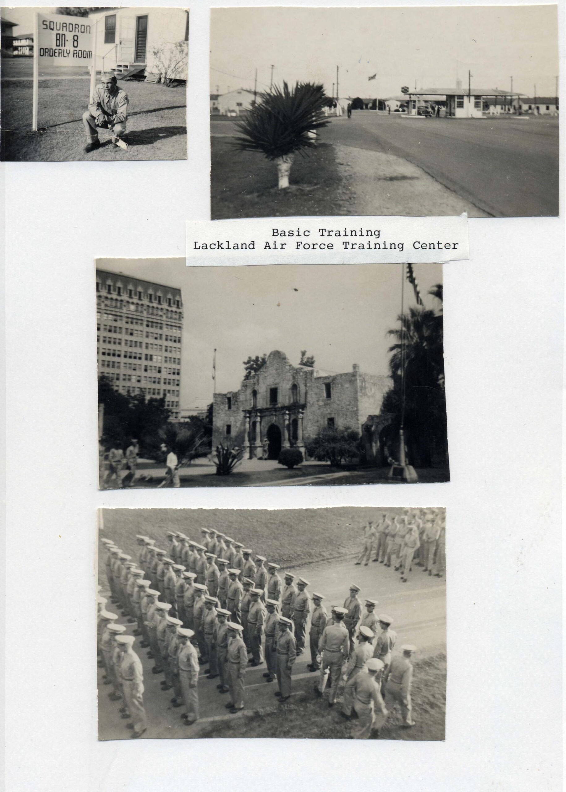 [Front]: b/w digital print; composite of four photos captioned by the veteran 