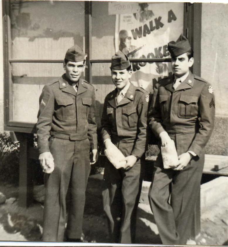 [Front]: b/w digital print of Ayon [at left] and two unidentified soldiers 