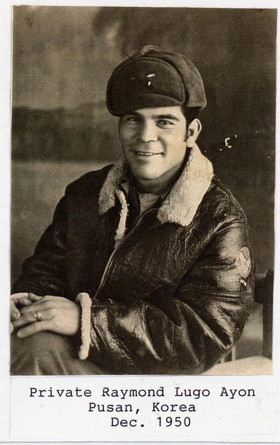 [Front]: b/w digital print of Raymond Ayon, Pusan, Korea
