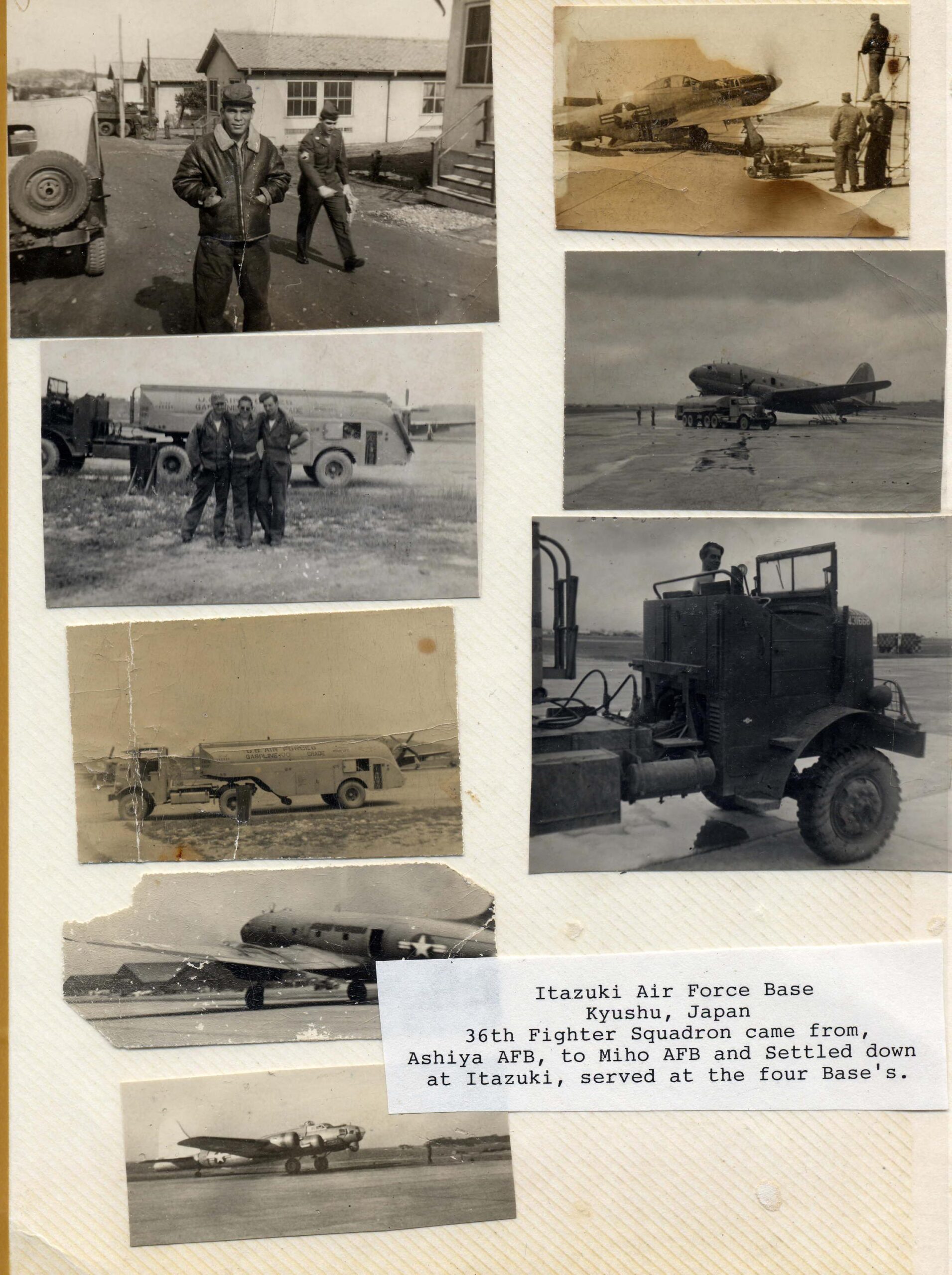 [Front]: b/w digital print of several photos taken at Itazuki Air Force Base, Kyushu, Japan